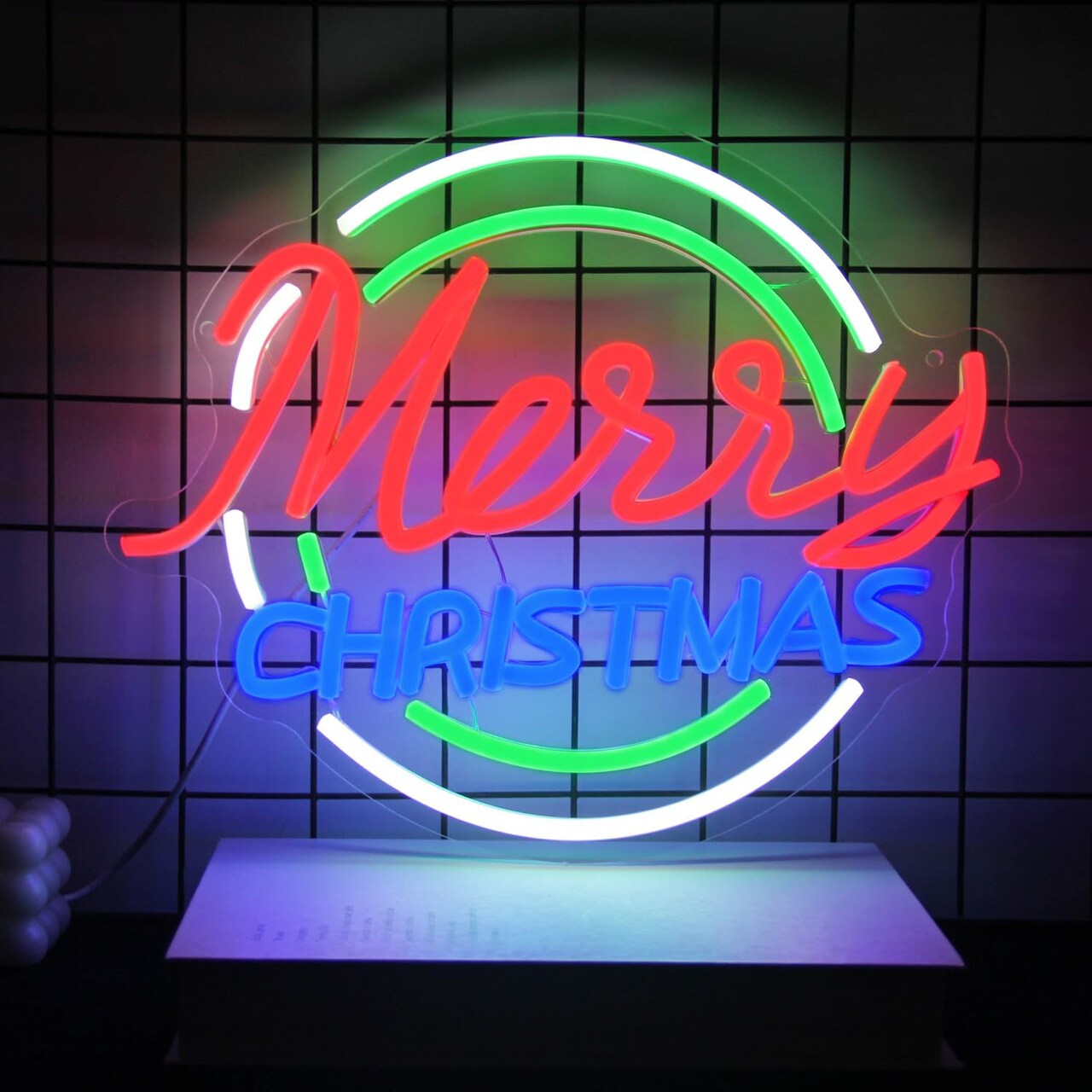 Merry Christmas Neon Sign Neon Christmas Lights Dimmable Merry Xmas LED Neon Light Sign Colorful Letters Neon Light Up Signs for Bedroom Bar Xmas Party Christmas Eve Decor Gifts